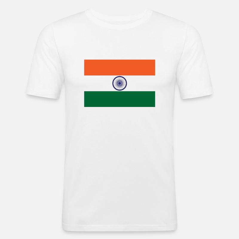 Indien - Männer Slim Fit T-Shirt - Weiß