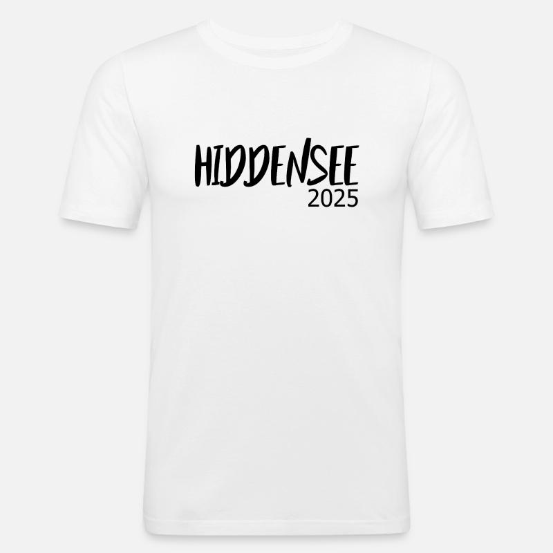 Hiddensee 2025 - Männer Slim Fit T-Shirt - Weiß