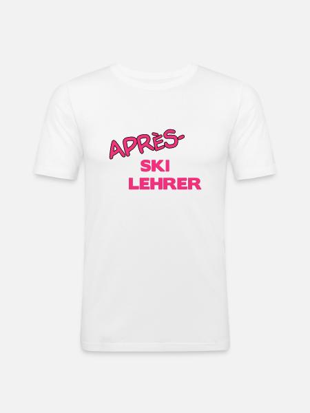 Après Skilehrer - Männer Slim Fit T-Shirt - Weiß
