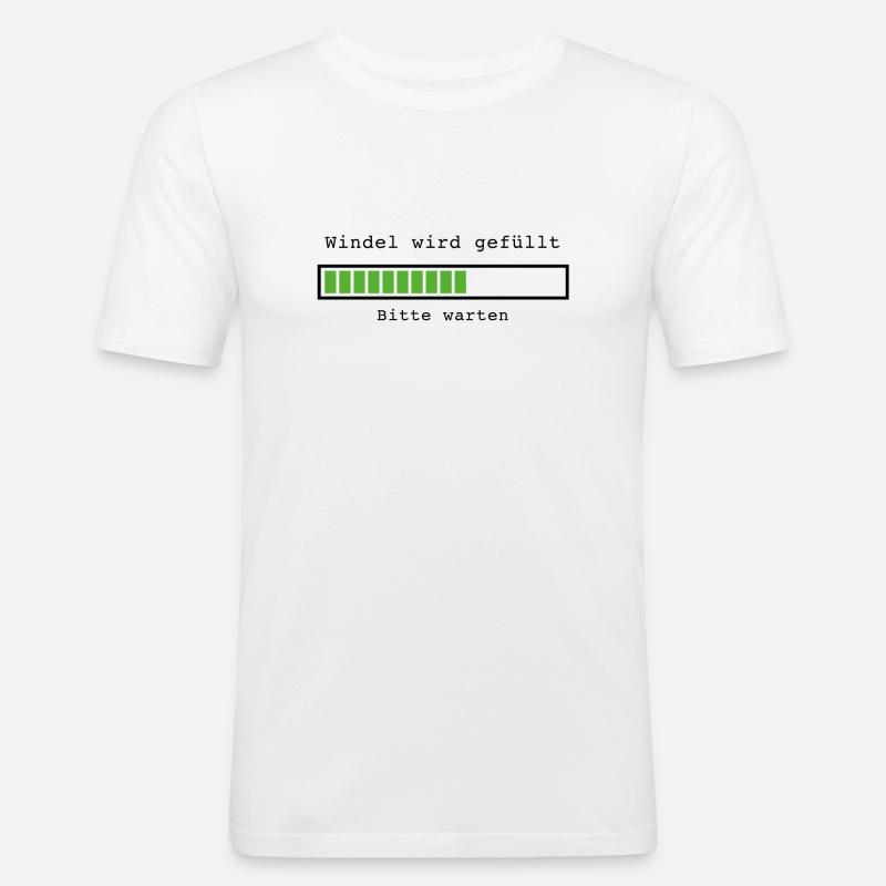 Windel wird gefüllt - Männer Slim Fit T-Shirt - Weiß