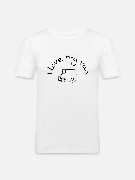 I love my van - Men's Slim Fit T-Shirt - white
