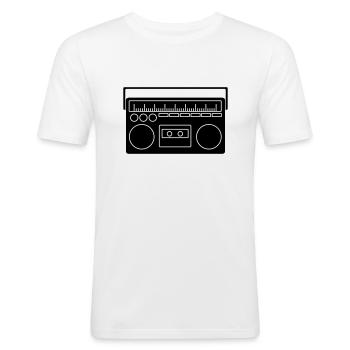 Vintage Radio - Men's Slim Fit T-Shirt - white - Front - Nik (191cm)