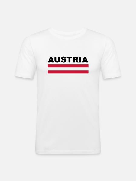 Austria Austria flag gift - Men's Slim Fit T-Shirt - white