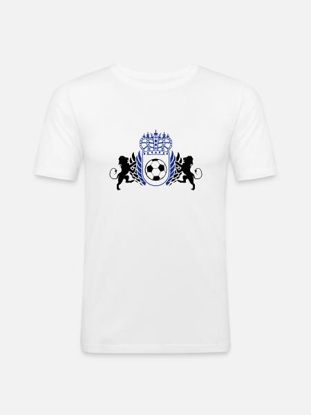 fussball_wappen_02 - Männer Slim Fit T-Shirt - Weiß