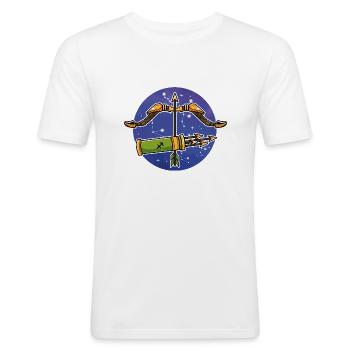 Signe du zodiaque Sagittaire - T-shirt près du corps Homme - blanc - Devant - Nik (191cm)