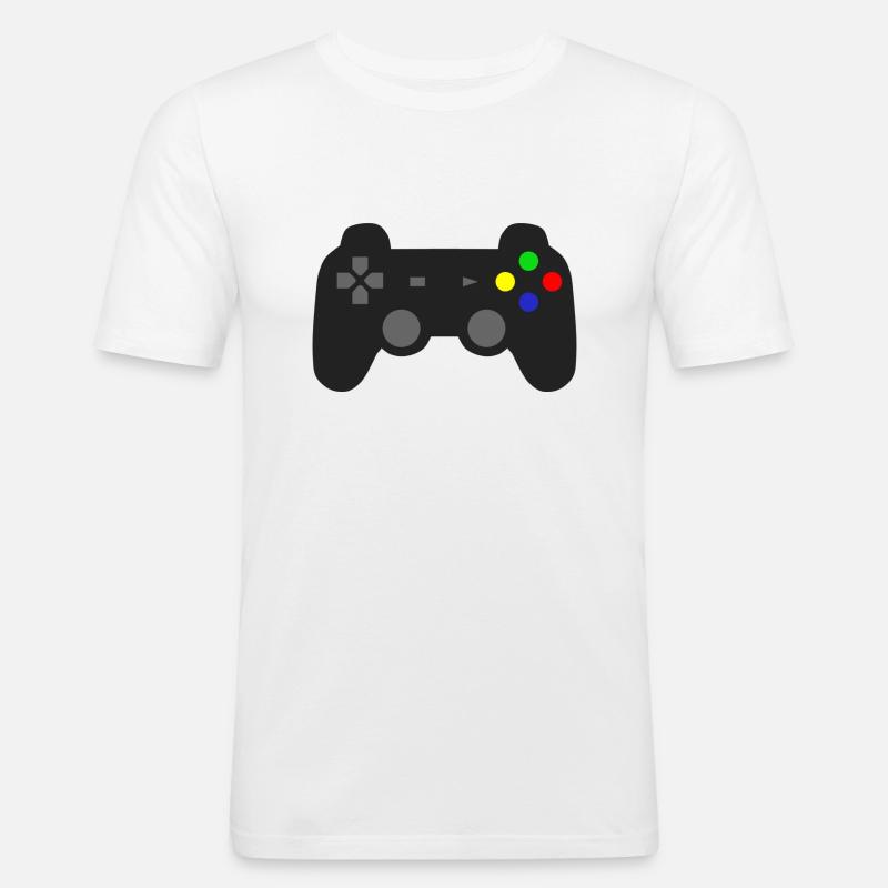Controller - Männer Slim Fit T-Shirt - Weiß