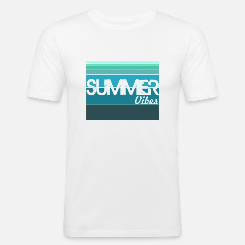 Summer Vibes - Männer Slim Fit T-Shirt - Weiß