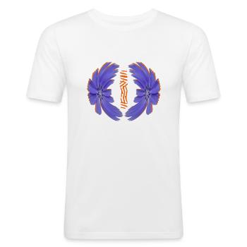 flower photo illustration art - Männer Slim Fit T-Shirt - Weiß - Vorne - Nik (191cm)