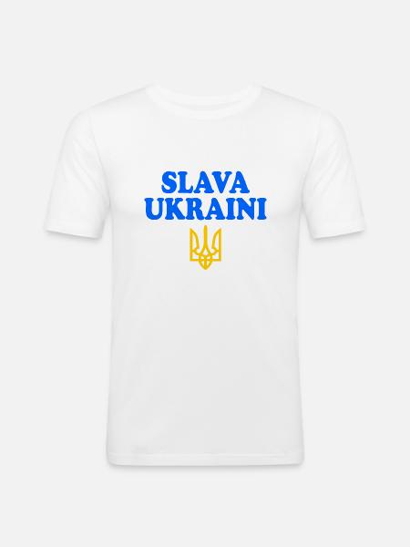 Slava ukraini ukraine - Men's Slim Fit T-Shirt - white