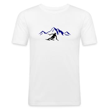 ski berge 02 - Männer Slim Fit T-Shirt - Weiß - Vorne - Nik (191cm)