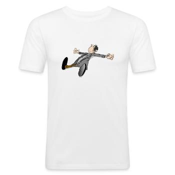 Entspannung - Männer Slim Fit T-Shirt - Weiß - Vorne - Nik (191cm)