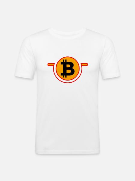bitcoin B - Männer Slim Fit T-Shirt - Weiß