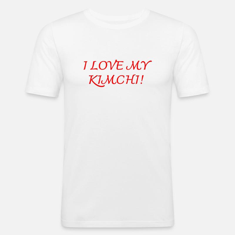 Jag älskar min kimchi - Slim Fit T-shirt herr - vit