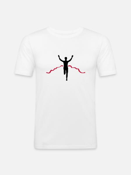 Jogger Ziel - Männer Slim Fit T-Shirt - Weiß