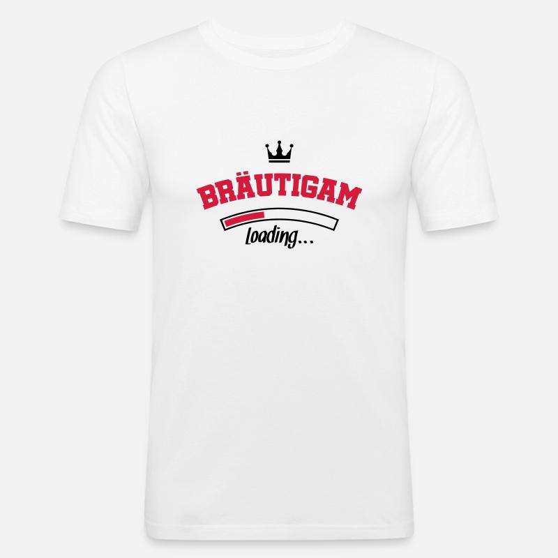 braeutigam loading krone - Männer Slim Fit T-Shirt - Weiß