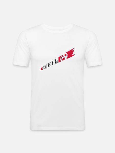 Anarchy Fuck the system - Men's Slim Fit T-Shirt - white