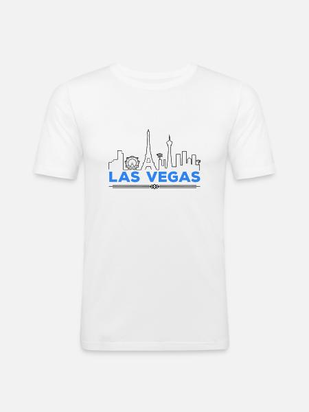 Las Vegas Silhouette - Men's Slim Fit T-Shirt - white