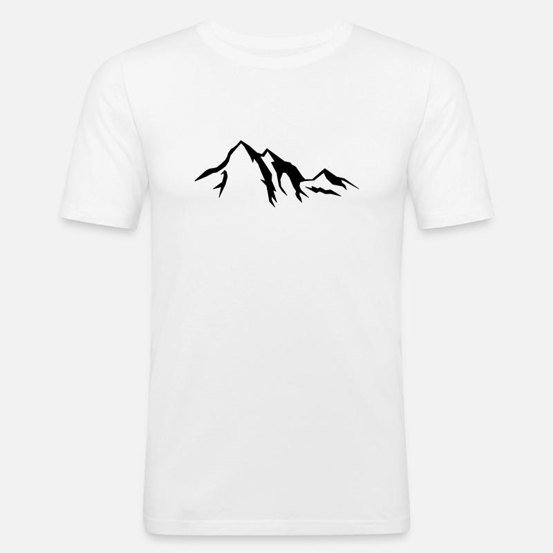 mountains_01 - Männer Slim Fit T-Shirt - Weiß
