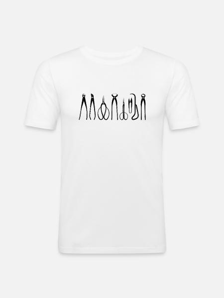 Bonsai Werkzeuge - Männer Slim Fit T-Shirt - Weiß