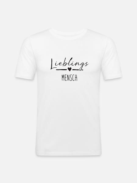 Lieblingsmensch - Männer Slim Fit T-Shirt - Weiß