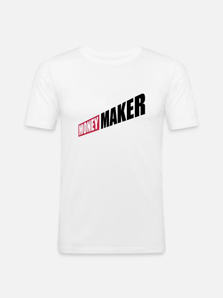 Entrepreneur Money Maker Logo - Men's Slim Fit T-Shirt - white