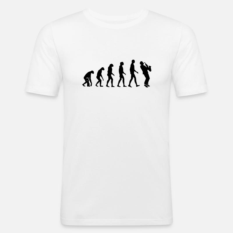saxophone evolution - Men's Slim Fit T-Shirt - white