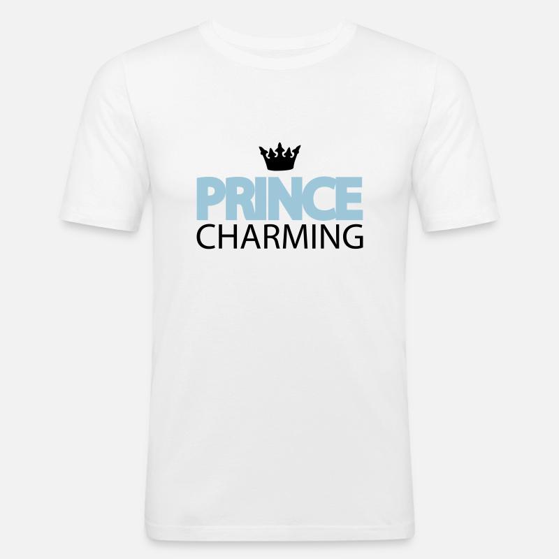 prince_charming prinz charmant krone - Männer Slim Fit T-Shirt - Weiß