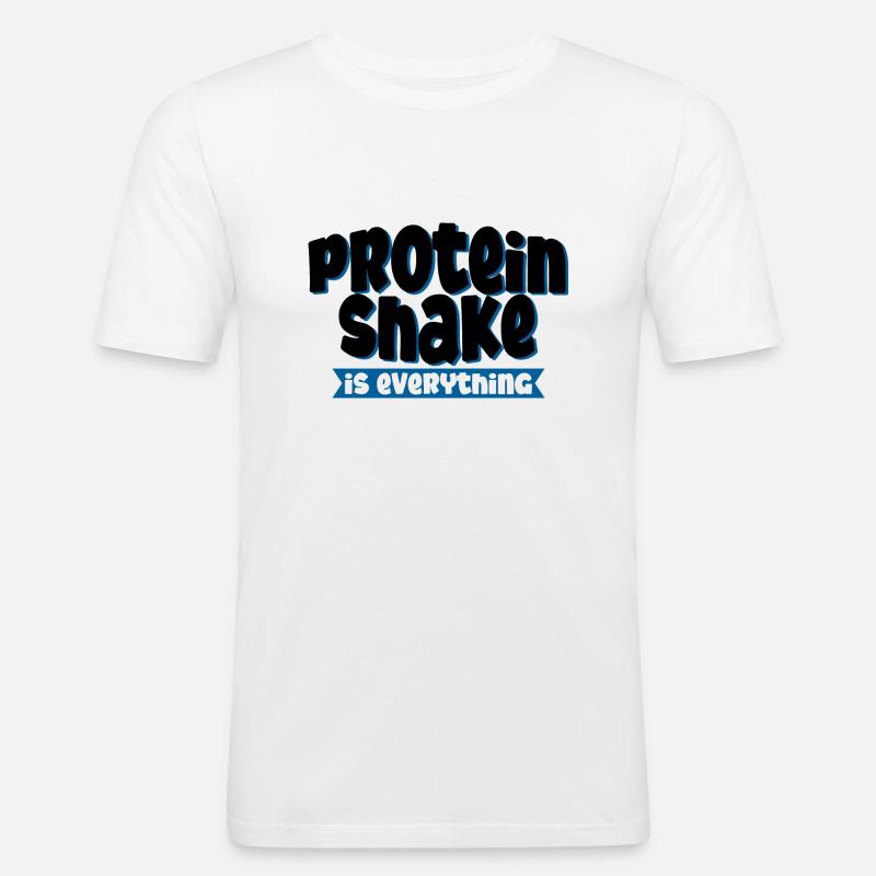 Protein Shake Is Everything 4 - Männer Slim Fit T-Shirt - Weiß