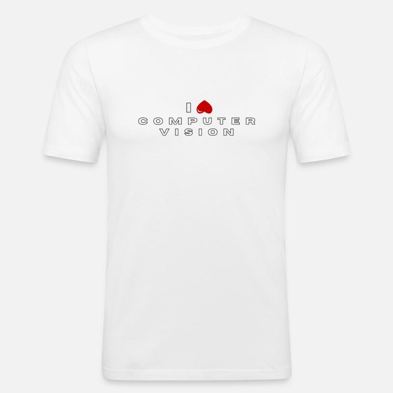 Ich hasse Computer Vision - Männer Slim Fit T-Shirt - Weiß