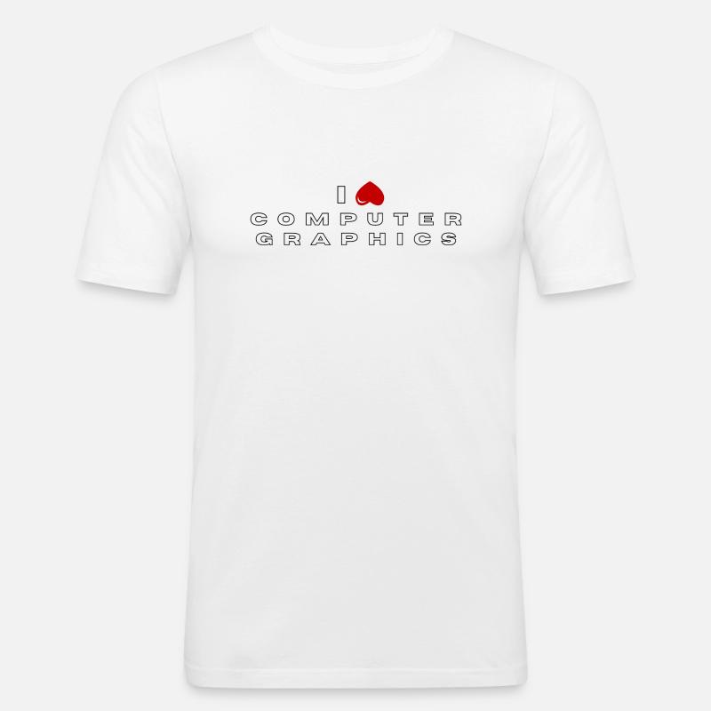 I hate Computer graphics - Men's Slim Fit T-Shirt - white