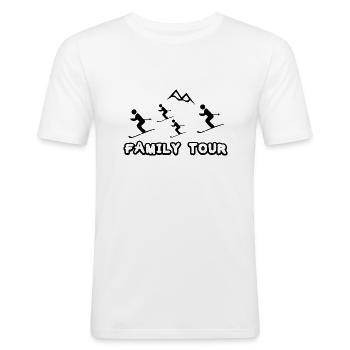 Family Tour - Männer Slim Fit T-Shirt - Weiß - Vorne - Nik (191cm)