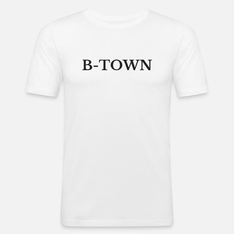 Berlin B Town - Männer Slim Fit T-Shirt - Weiß