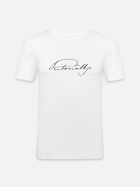 Dronning Victoria underskrift - Herre Slim Fit T-Shirt - hvid