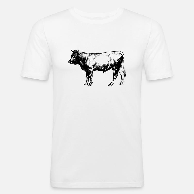 cow64 - Maglietta aderente da uomo - bianco