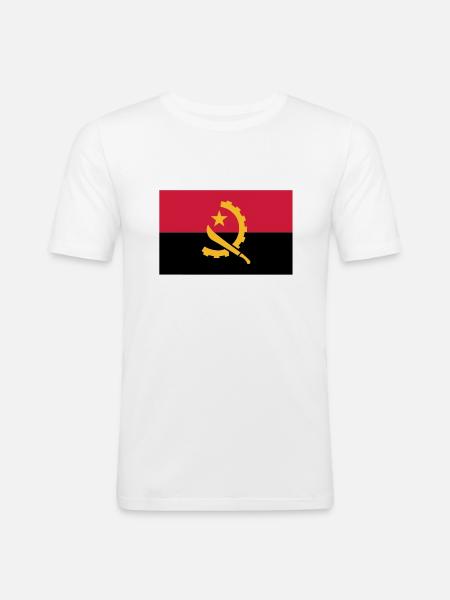 Angola Flag - Men's Slim Fit T-Shirt - white