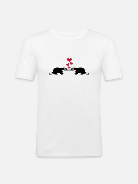 Dachs - Männer Slim Fit T-Shirt - Weiß