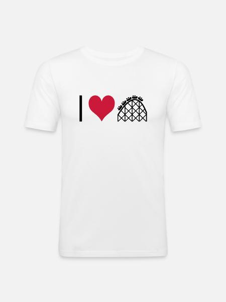 ichliebeachterbahn - Men's Slim Fit T-Shirt - white