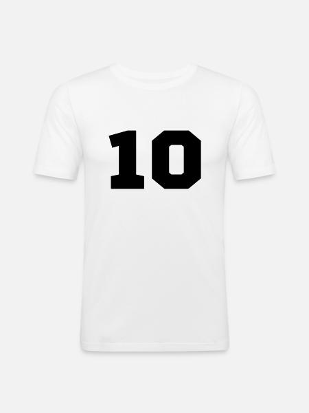 10 - Männer Slim Fit T-Shirt - Weiß