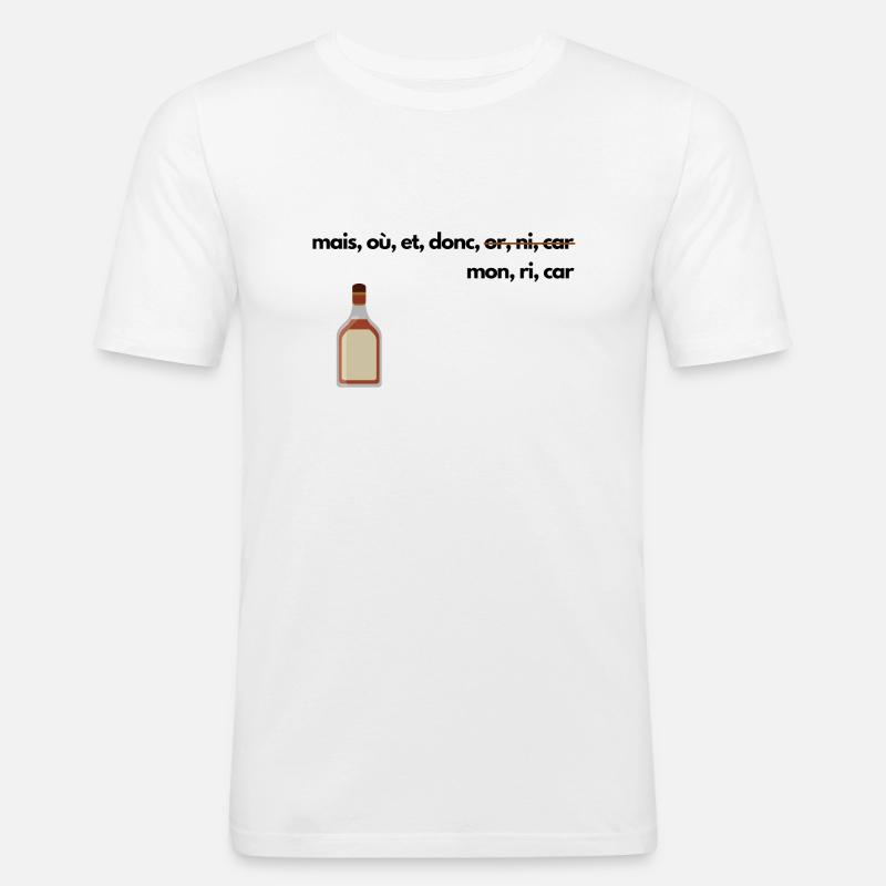 Conjonctions de coordination, pastis - T-shirt près du corps Homme - blanc