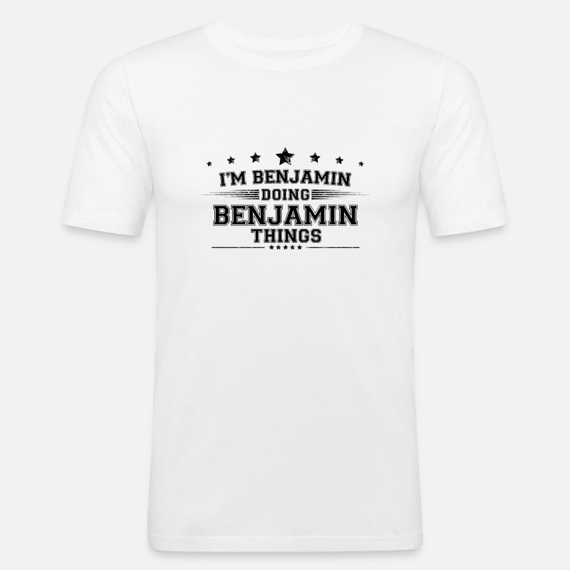 i’m Benjamin doing Benjamin things - Men's Slim Fit T-Shirt - white