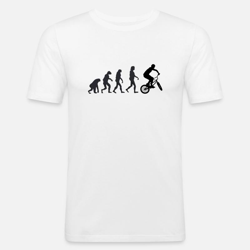 Fahrrad - Menschliche Evolution - Männer Slim Fit T-Shirt - Weiß