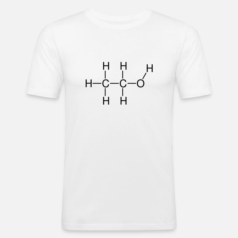 Ethanol Alcohol structural formula - Men's Slim Fit T-Shirt - white