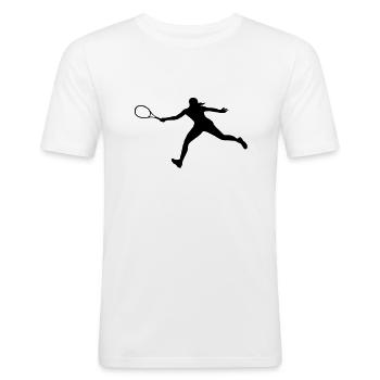 Tennisspielerin, Tennis - Männer Slim Fit T-Shirt - Weiß - Vorne - Nik (191cm)