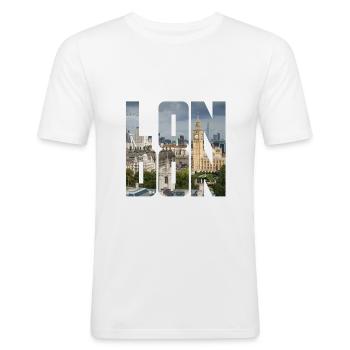 London England UK GB - Men's Slim Fit T-Shirt - white - Front - Nik (191cm)