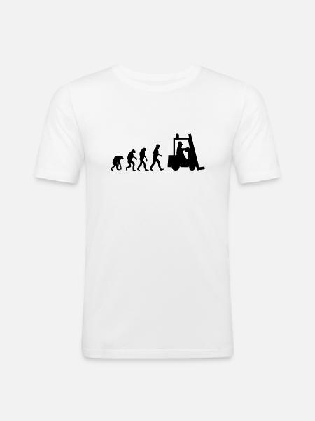 stapler evolution - Männer Slim Fit T-Shirt - Weiß