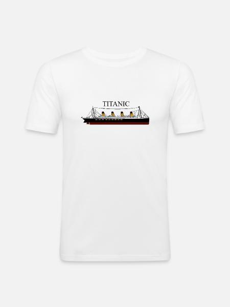 Titanic i farver - Herre Slim Fit T-Shirt - hvid
