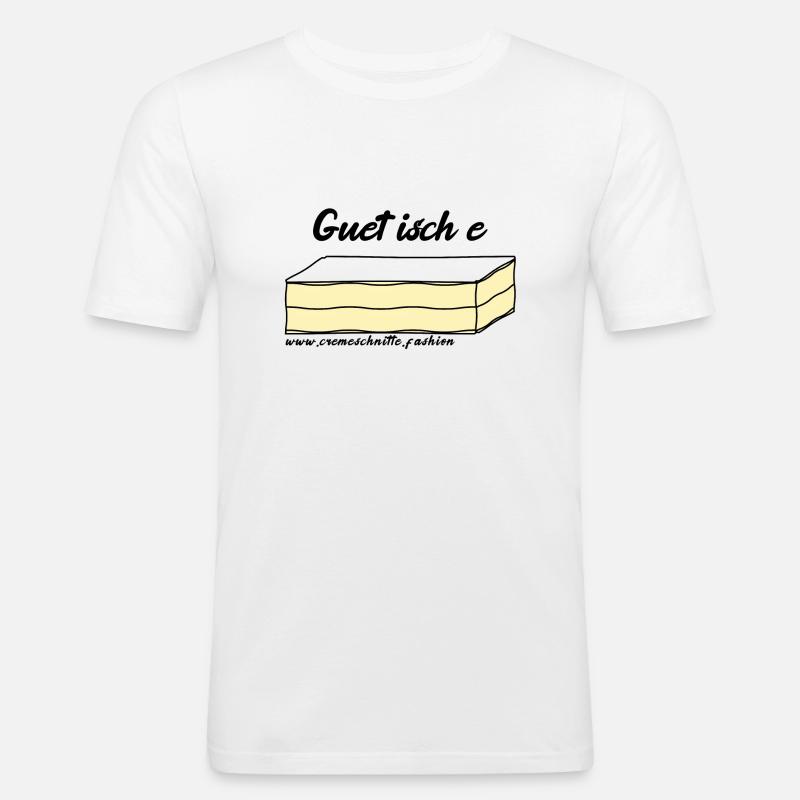 Guet isch e Cremeschnitte - Männer Slim Fit T-Shirt - Weiß