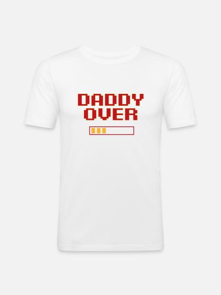 daddy over - T-shirt près du corps Homme - blanc