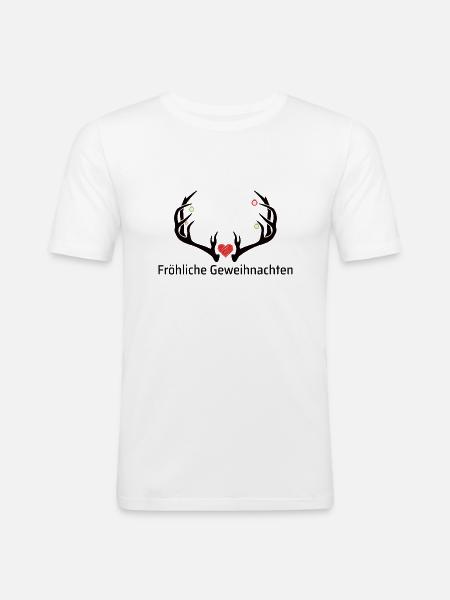 Geweihnachten - Männer Slim Fit T-Shirt - Weiß