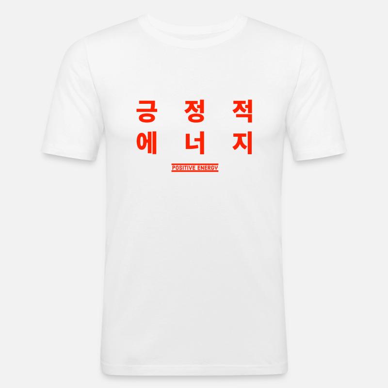 Korean - Men's Slim Fit T-Shirt - white